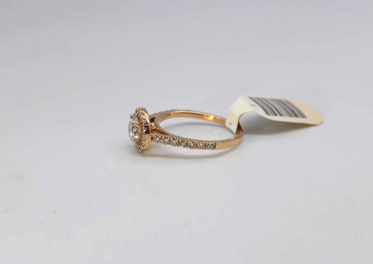 Rose Gold Diamond Engagement Ring 14KT 1.45 TCW Size 6.5