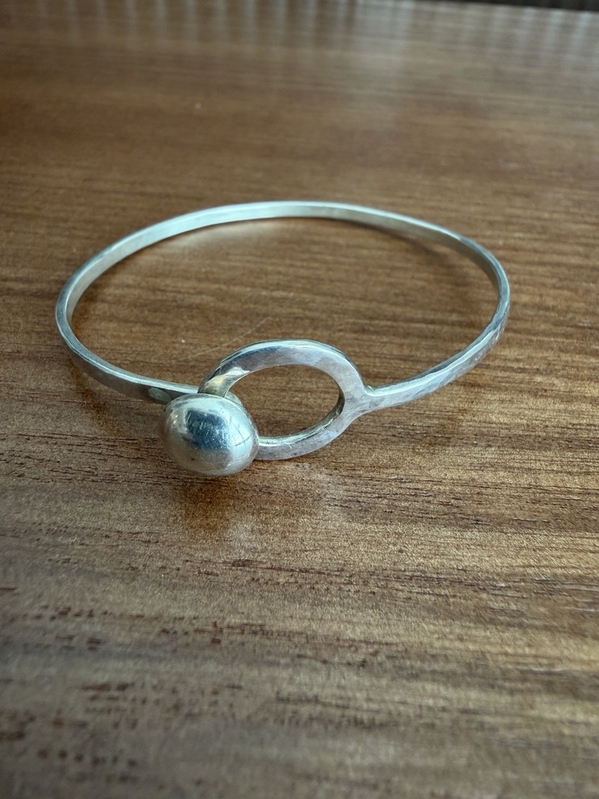 Sterling Silver Button Bangle Bracelet – Fits Girl’s Or Very Small Women’s Wrist