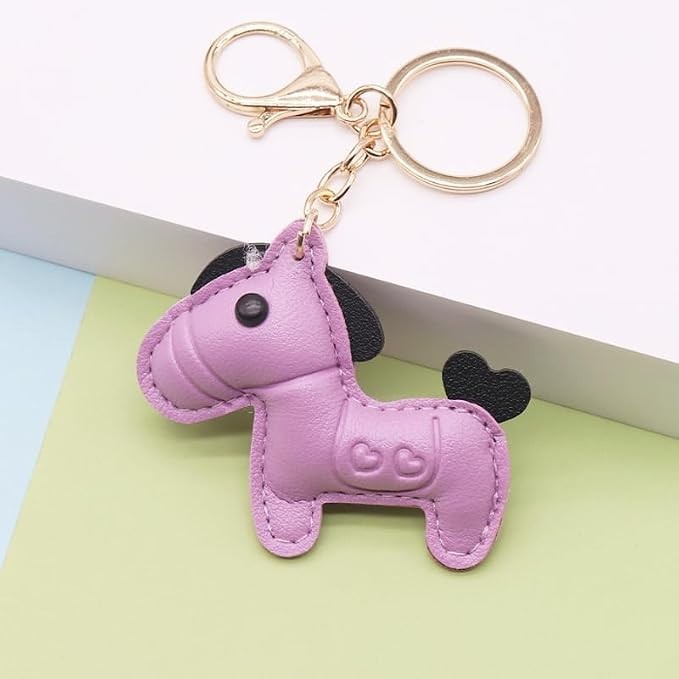 Puffed Horse Pull Charm/Key Ring For Zippers, Purses, Luggage, Schoolbag