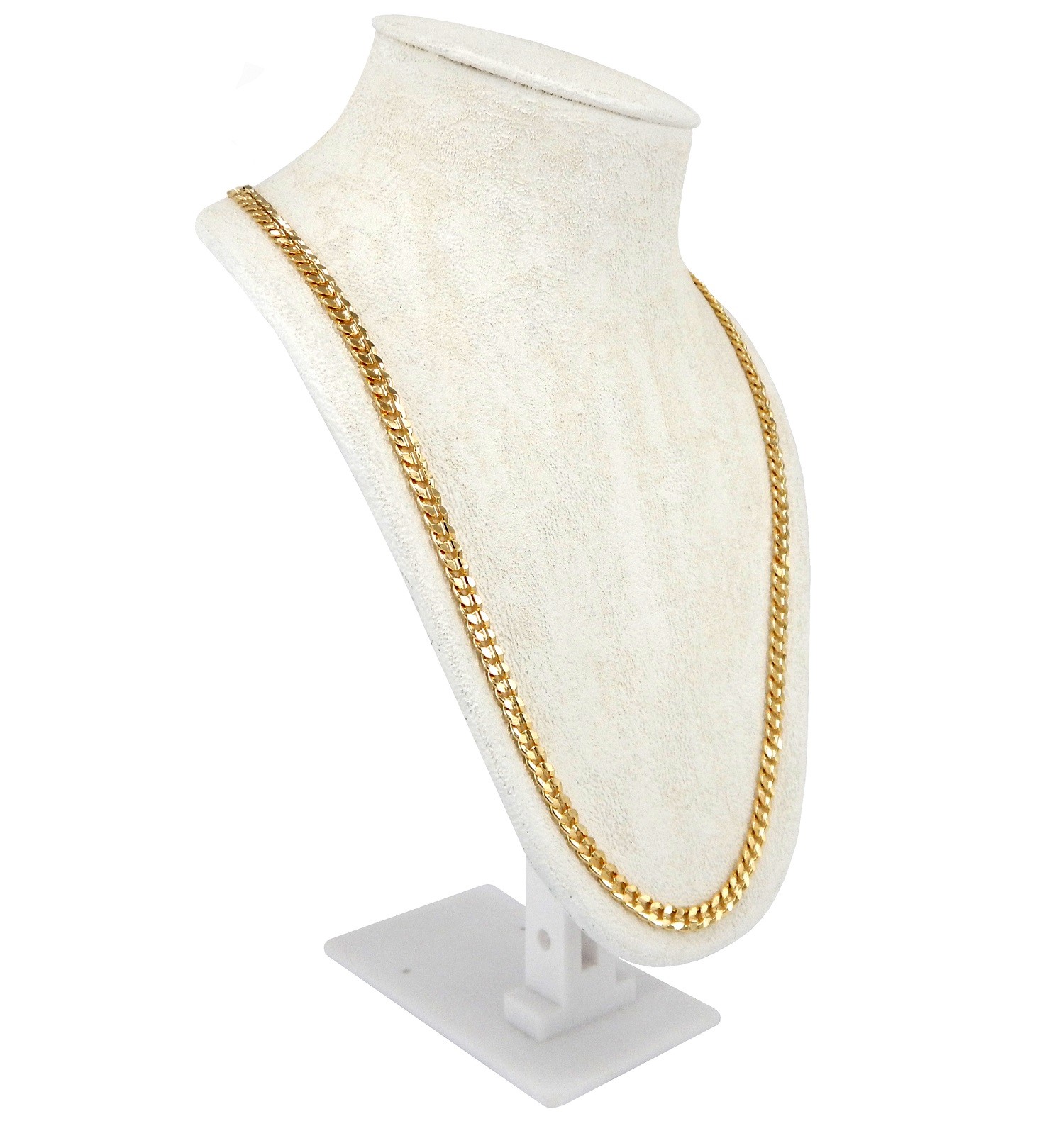 Men’s 6mm Concave Cuban link Chain Necklace 20″ 22″ 24″ 26″ 30″ 14k Gold Plated