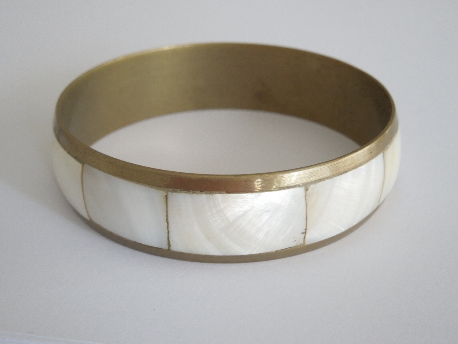 Bracelet Brass Mother Of Pearl 32.1 G/Ø 6.6 Cm/B:1.7 Cm