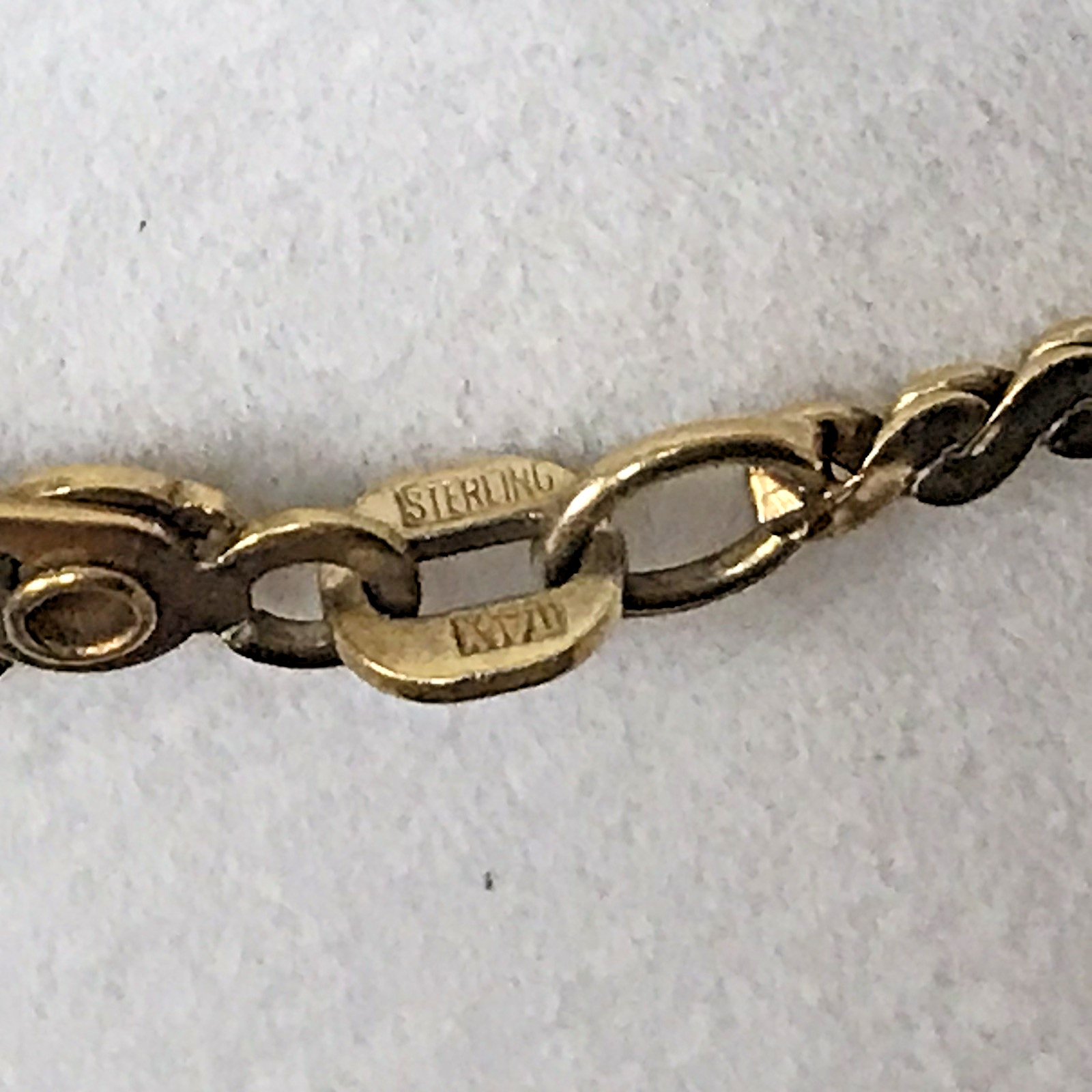 Italy 925 Sterling Silver gold toned sequin chain 24″ Necklace 2.1mm 7.36grams