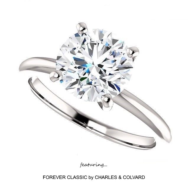 3.00 Carat Moissanite Forever Classic Solitaire Ring (Charles & Colvard)