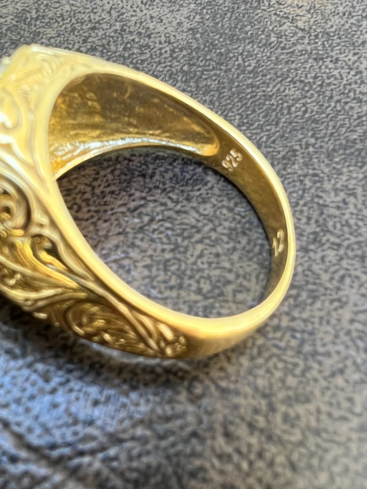 Mens Real Solid 925 14k Gold Plated Iced CZ Ring Hip Hop Size 7 8 9 10 11 12 13