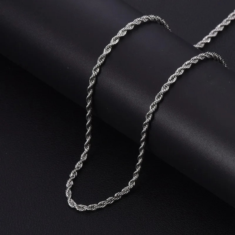 2/3/4/5/6 MM Rope Chain Necklaces For Men Women Twisted Sigapore Links Choker Ba