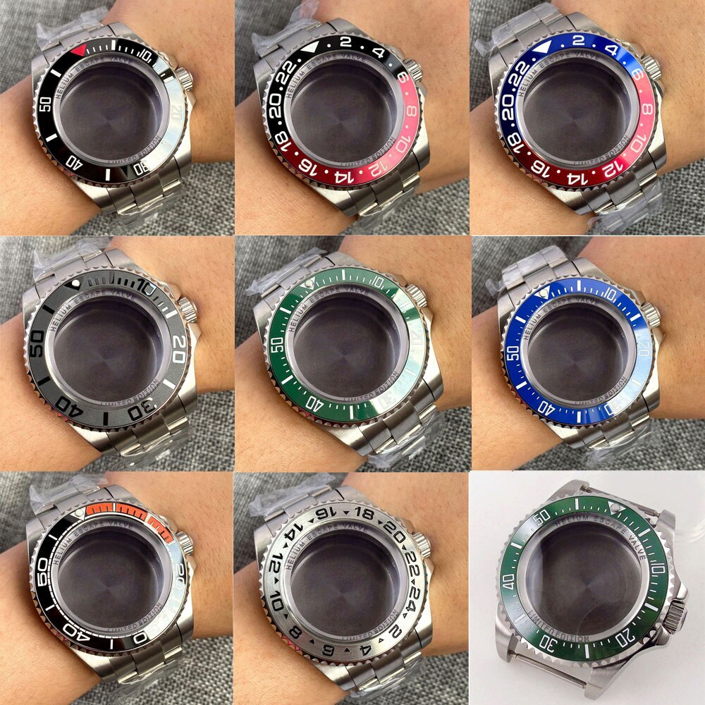 43mm Watch Case Fit SEA NH34 NH35 ETA2824 PT5000 ST2130 Ceramic/Aluminum Bezel