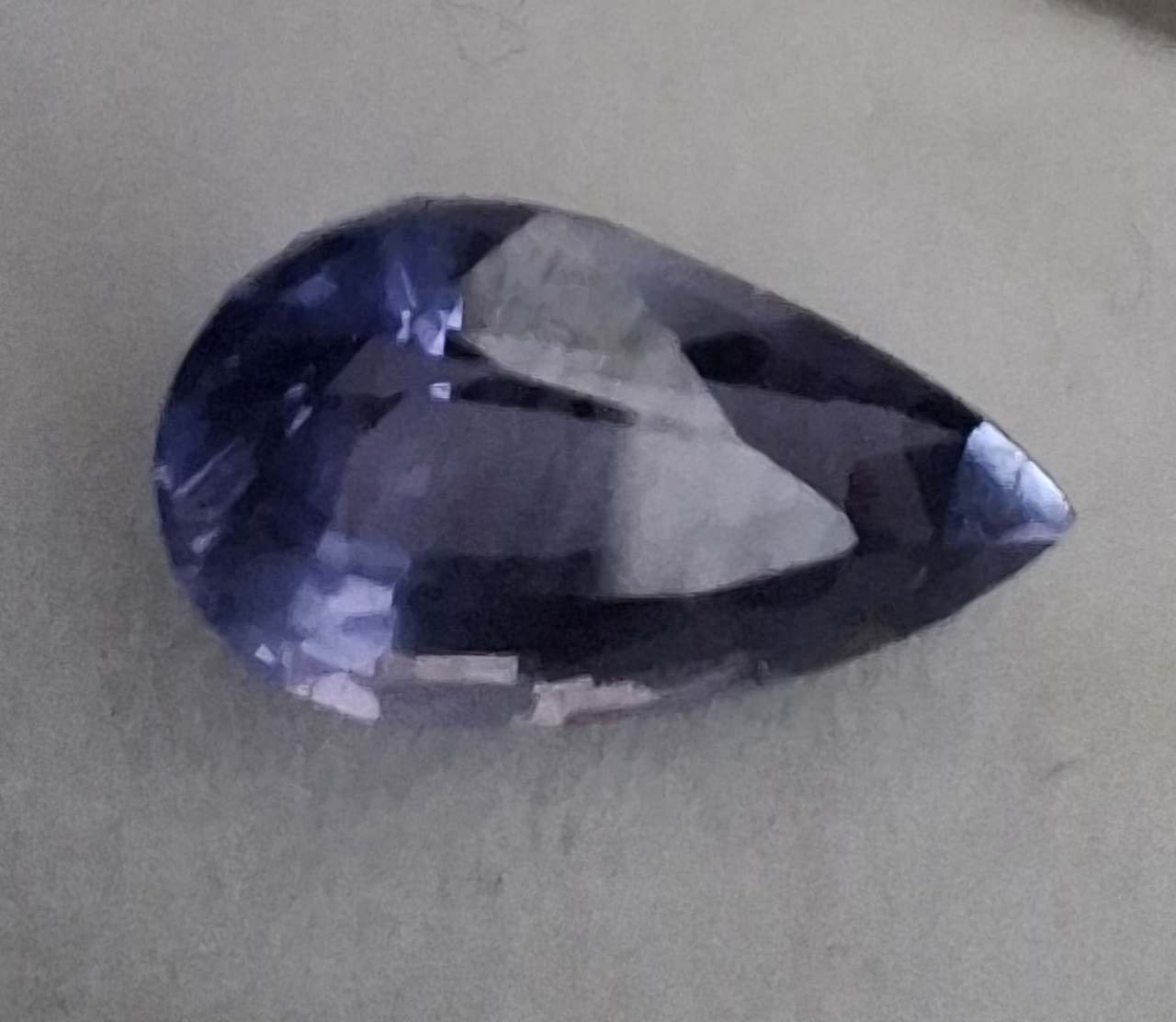 1.38ct FINE Ceylon Purple Sapphire Pear Cut Loose No Heat Treatment Sri Lanka