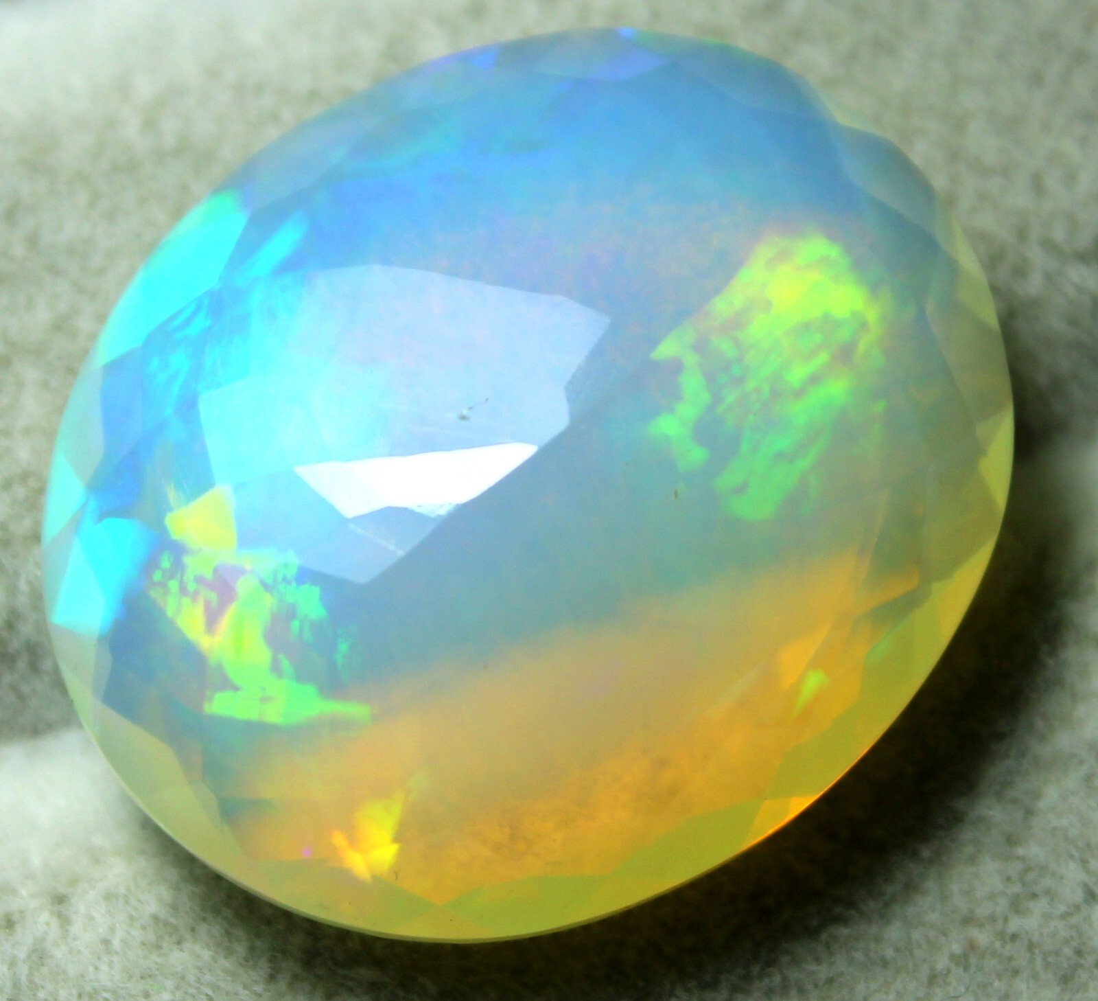 Natural Ethiopian Multi Fire Opal Faceted Loose Gemstone 13.90 Cts Certification