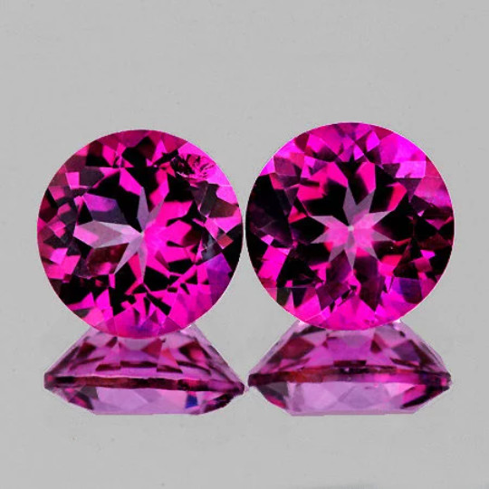 Pink Topaz Round 11.00 mm 2 pieces,Flawless-VVS,Natural Loose Gemstone
