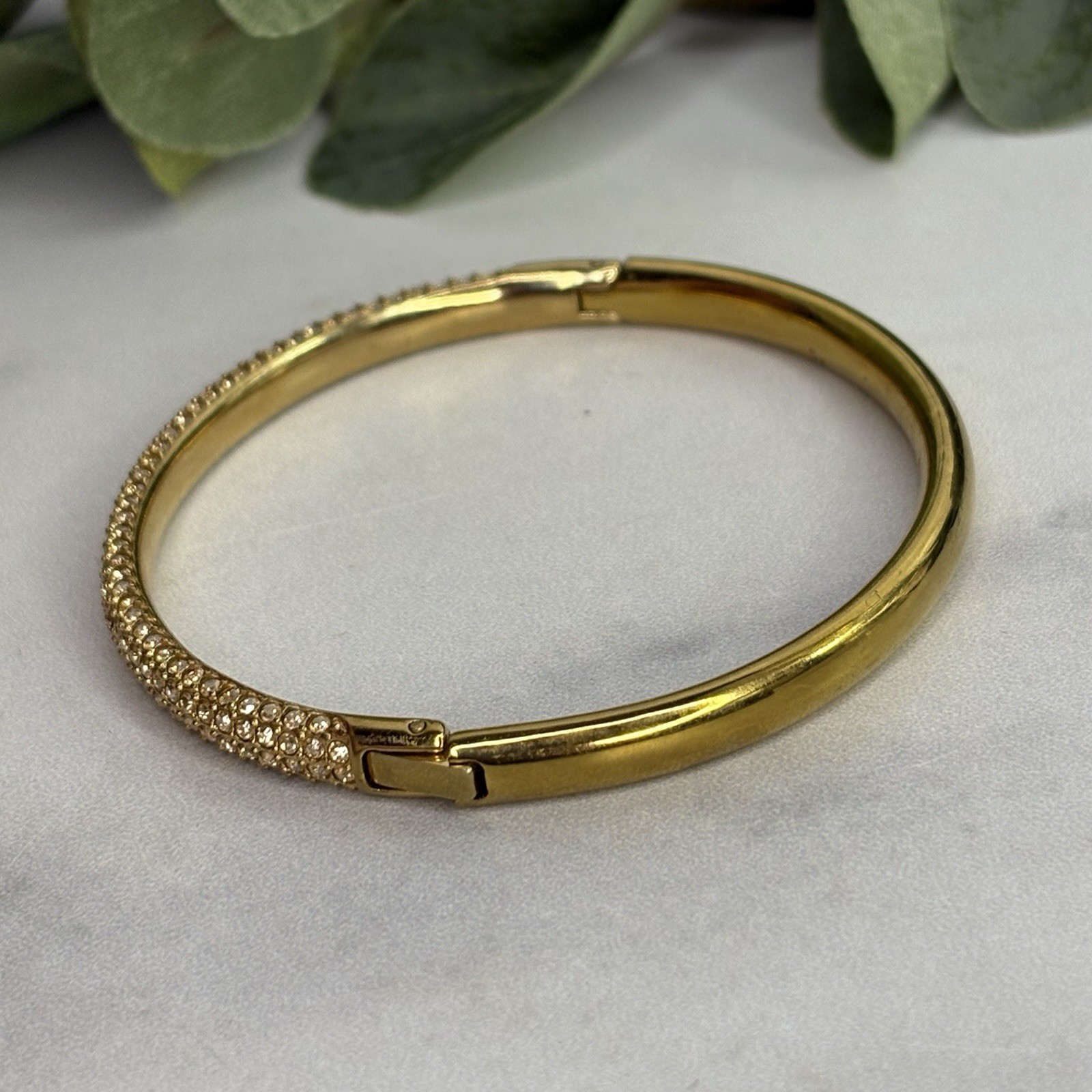 Swarovski Sublima Gold-Tone Pavé Bangle Bracelet