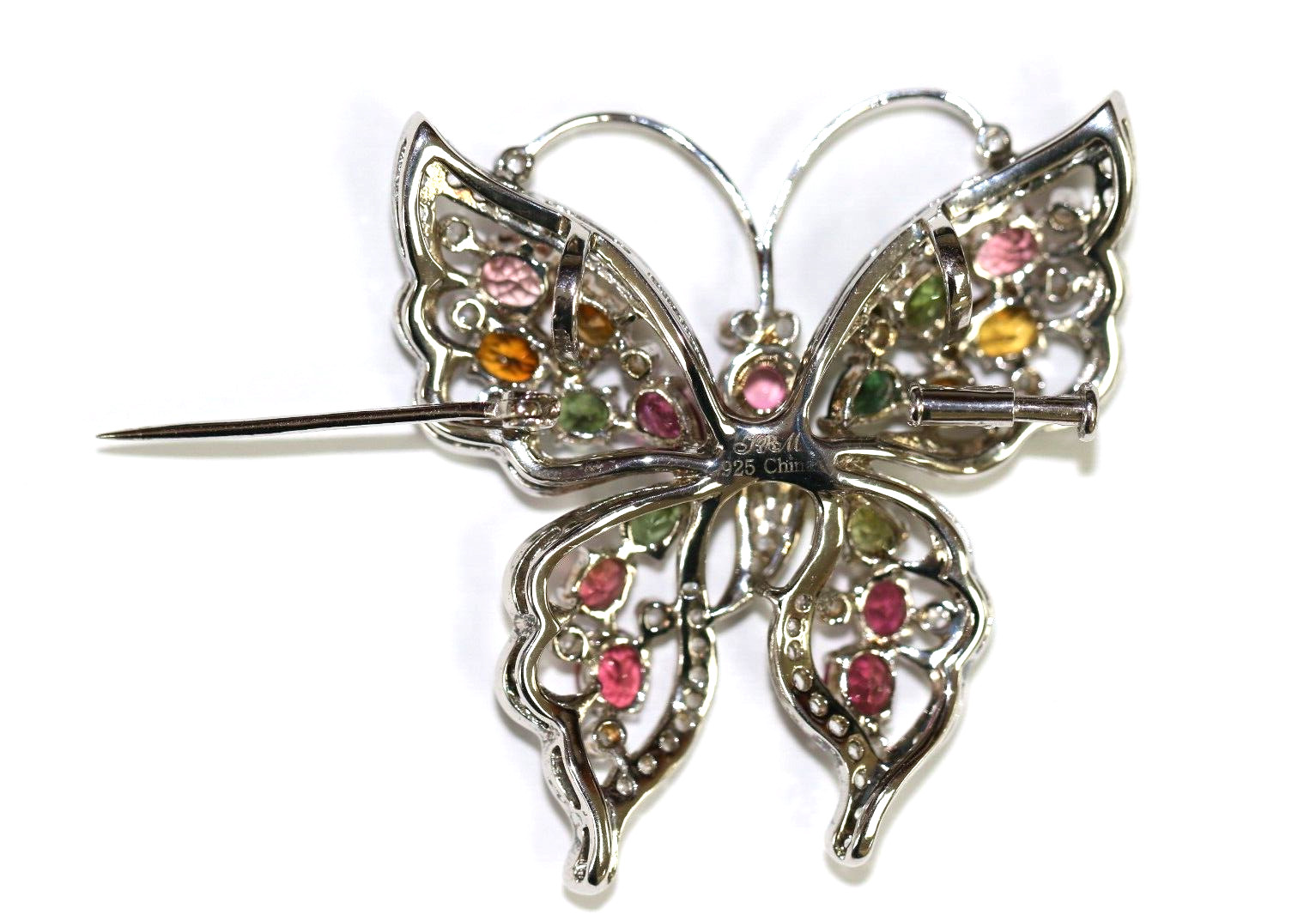 Multi-Color Tourmaline/ White Topaz Pin Pend