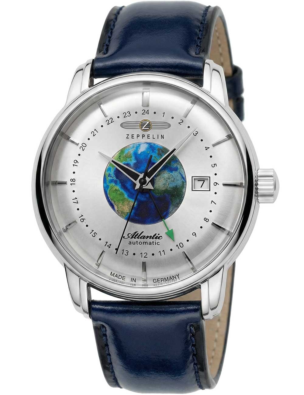 Zeppelin 8468-1 Atlantic Automatic Mens Watch GMT 43mm 5ATM