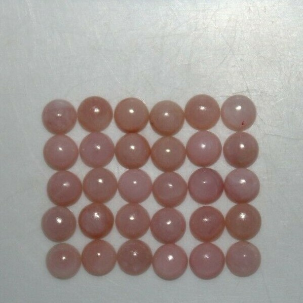 Pink Opal 4mm, 5mm, 6mm & 8mm Flat Back Round Cabochon Loose Gemstones