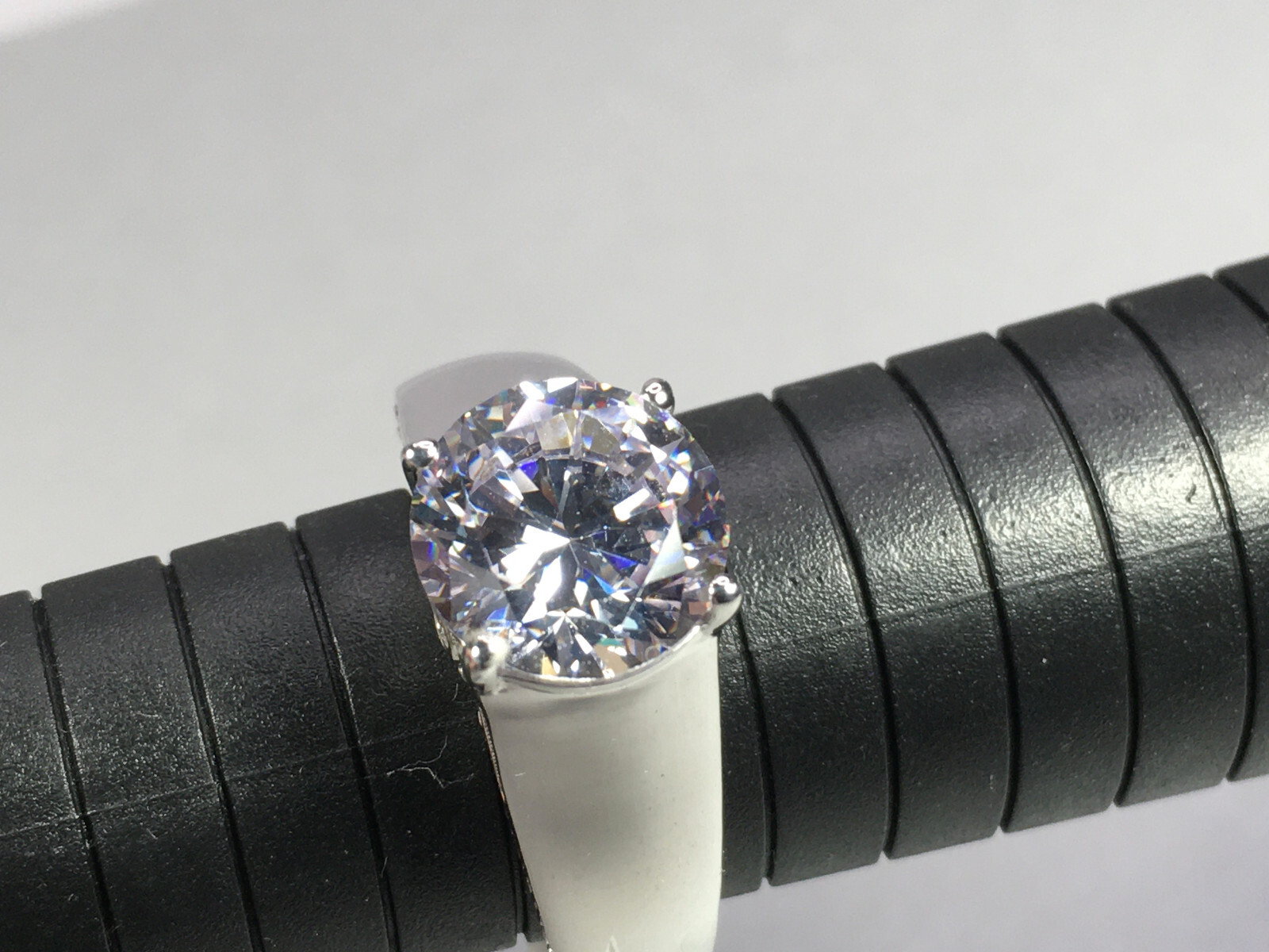 CHARLES WINSTON BELLA LUCE 7.83 CTW ZIRCONIA RHODIUM OVER STERLING RING SIZE 9