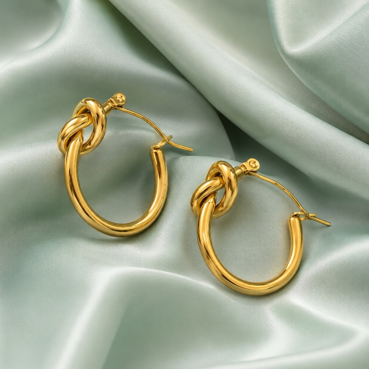 Knot Hoop Earrings Missoma Boho Geometric Chunky Minimalist Statement Y2K