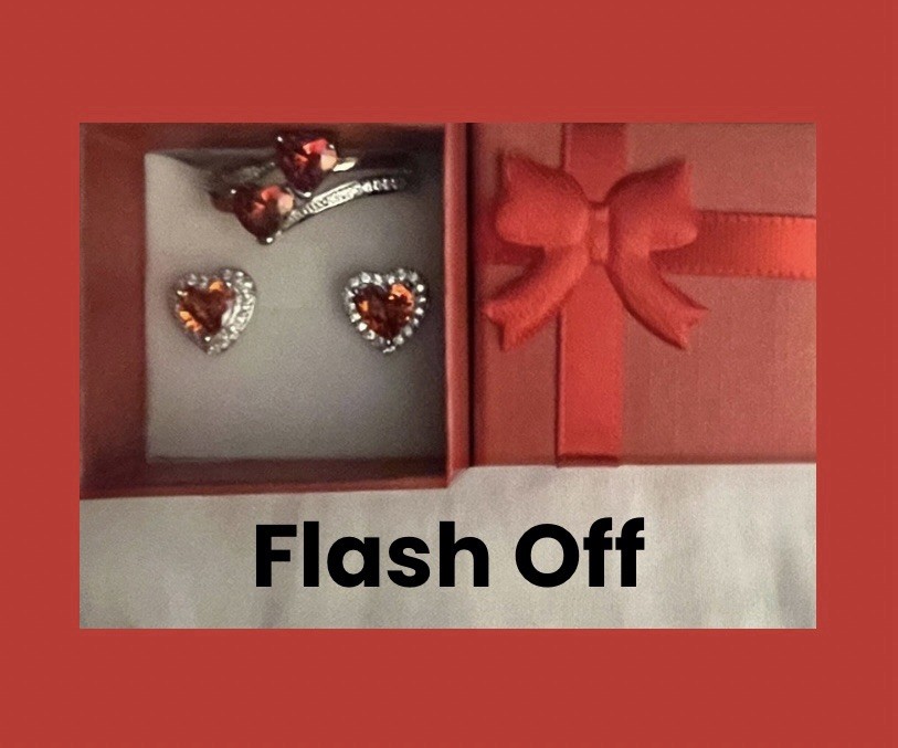 Exquisite Red Garnet CZ Double Heart Ring Size 10 & CZ Halo Heart Earrings Set