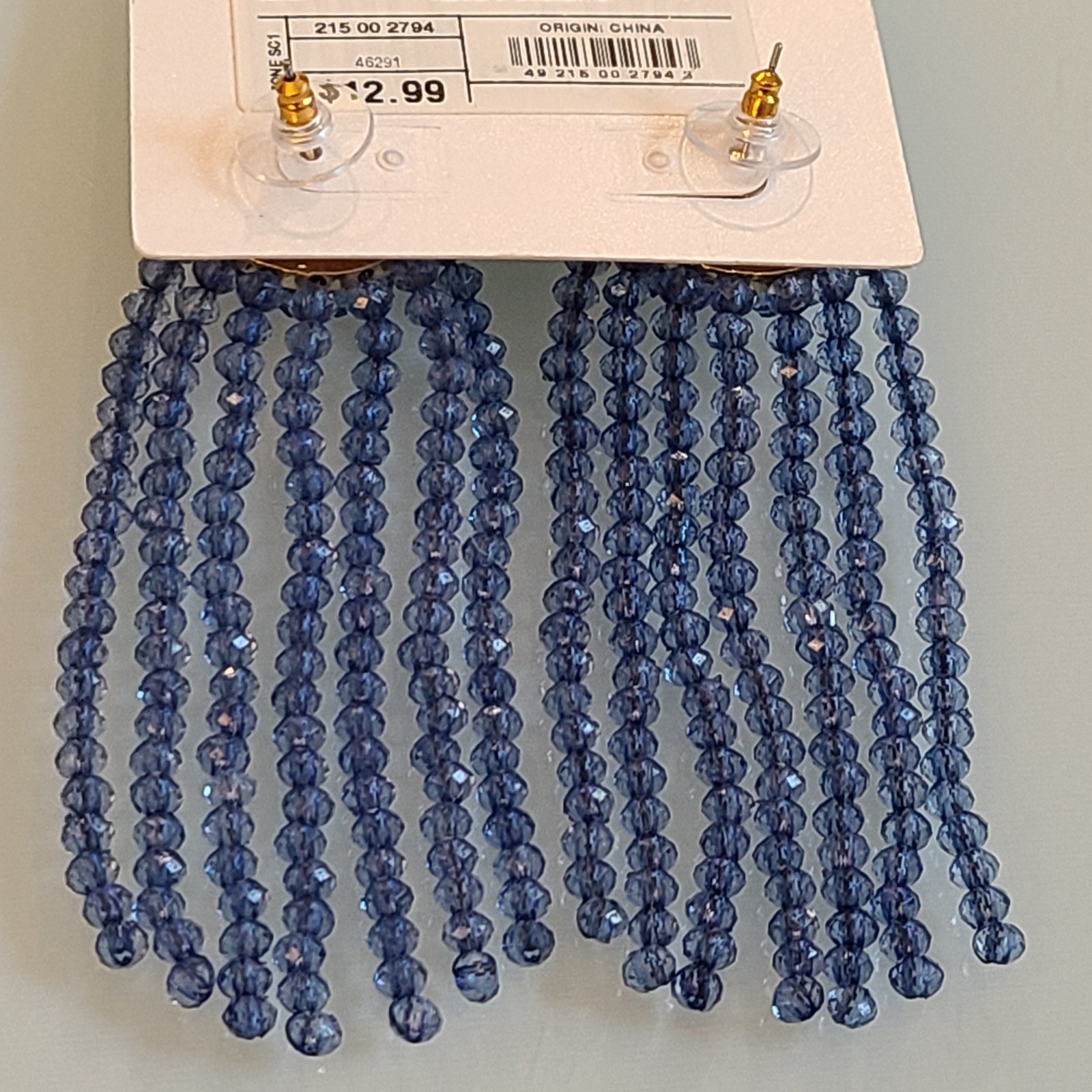 Sugarfix by BaubleBar Beaded Fringe Earrings Slate Blue 3.25″ Drop Dangle State
