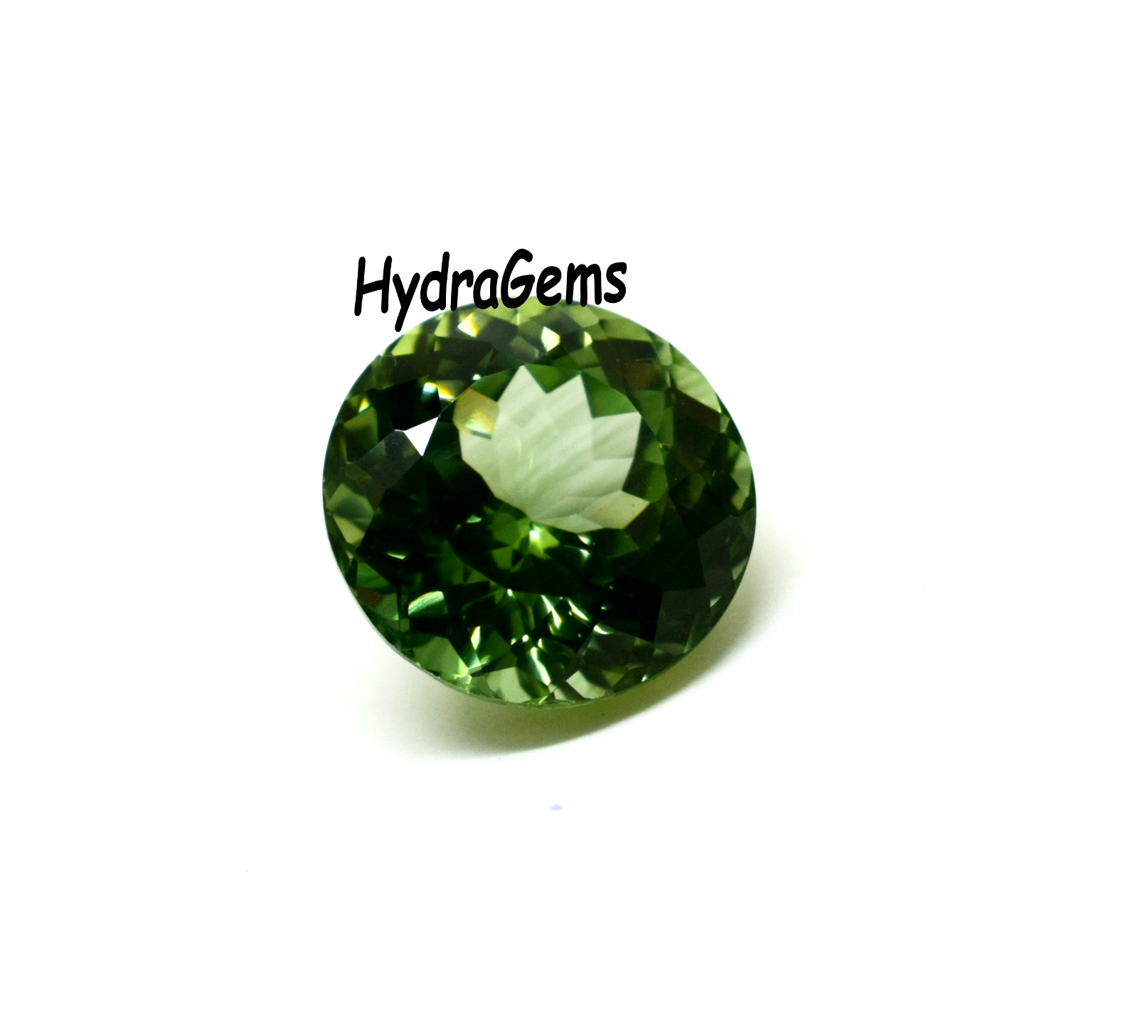 Certified Olive Green Tourmaline Afghanistan 14.85 Ct Round Cut Loose Gemstone