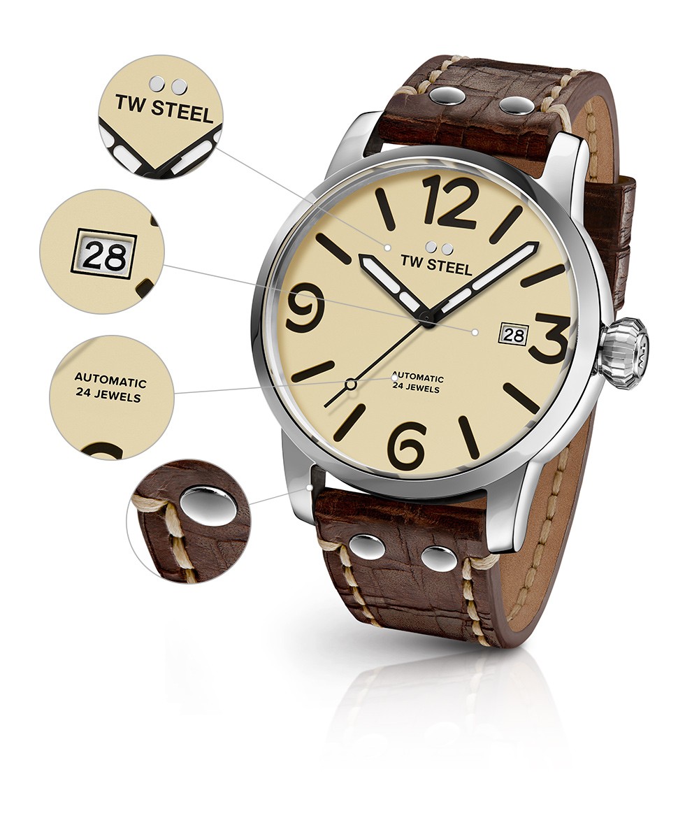 TW Steel Men’s Maverick 48mm Automatic Watch TWS-MS26