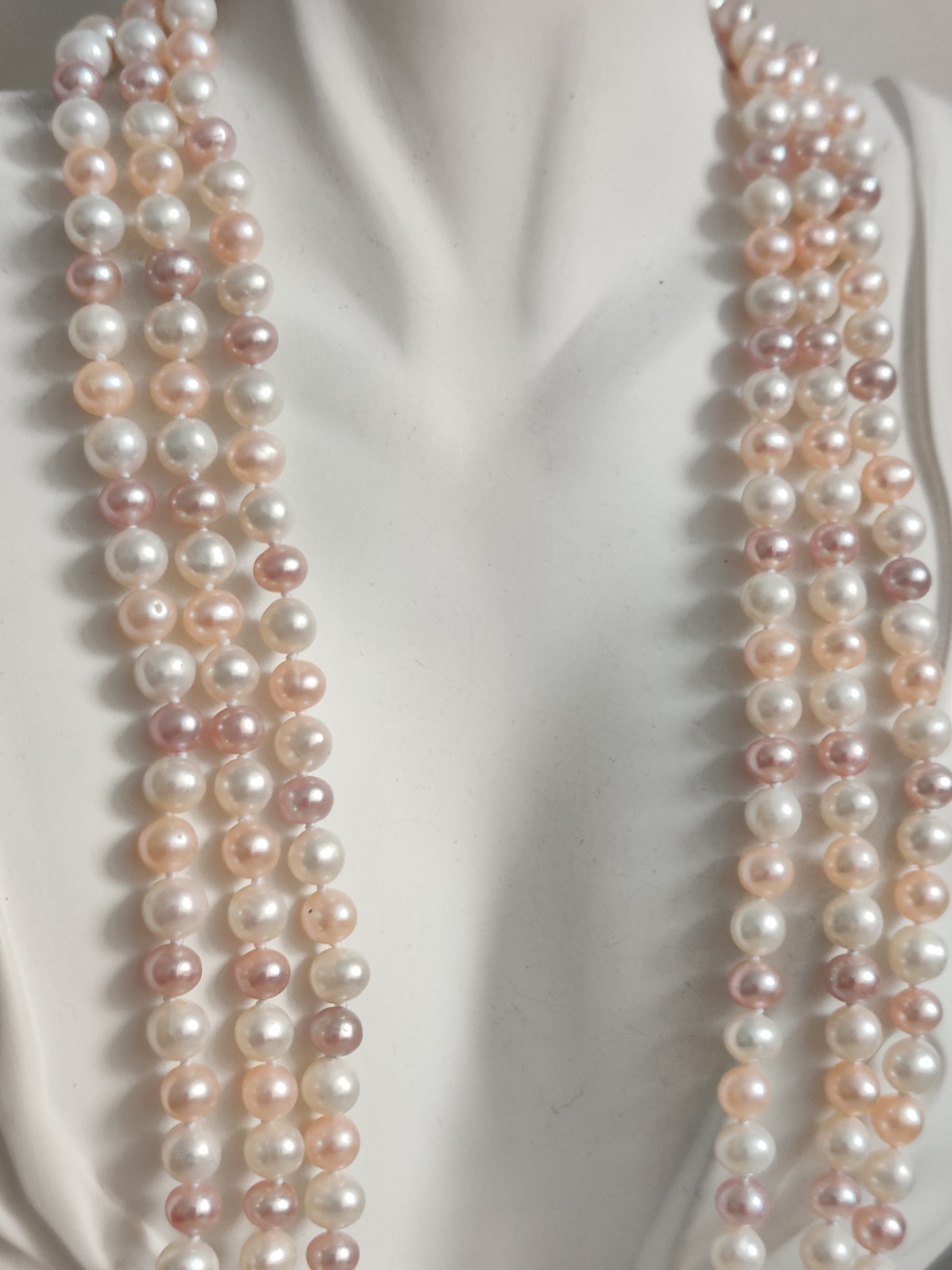 Genuine Freshwater Cultured Pearls Ultra Long Knotted Necklace 180 cm