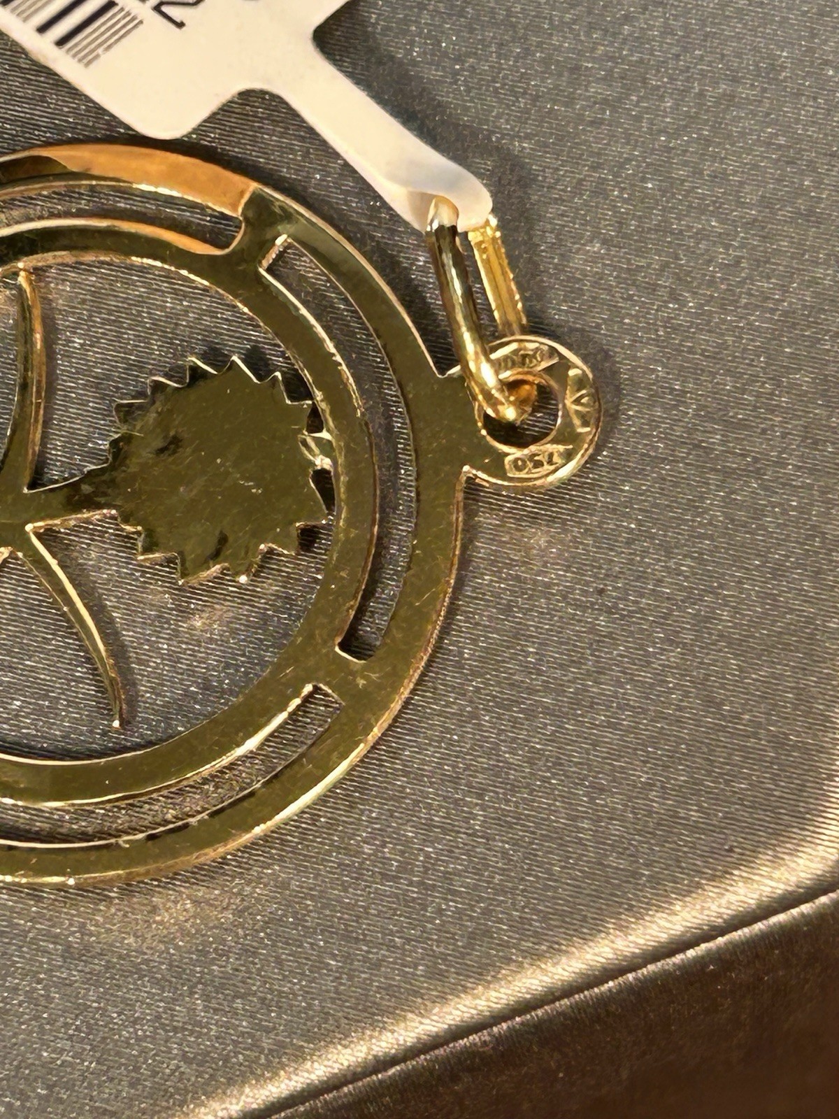 YellowGold Saudi Arabia Palm Tree & Crossed Swords National Emblem Pendant Charm