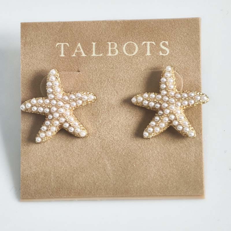 New Talbots Sea-Themed Starfish Stud Earrings Chic Women Party Vacation Jewelry