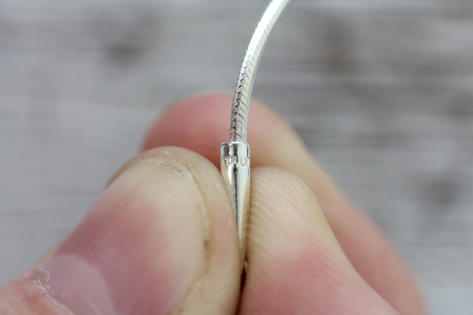 VINTAGE DIAMOND CUT SNAKE ITALY STERLING SILVER 925 18.5″ NECKLACE CHAIN CLASSIC