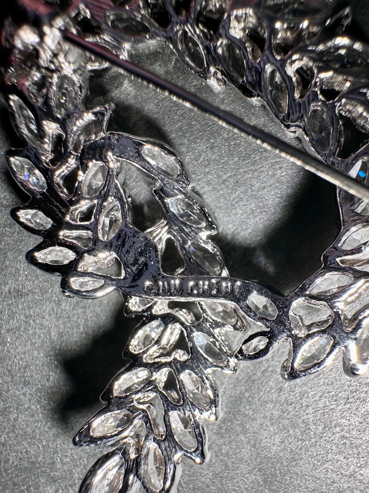 VTG Nolan Miller Glamour Collection Magical Marquise Knot Pin Red Carpet Bling
