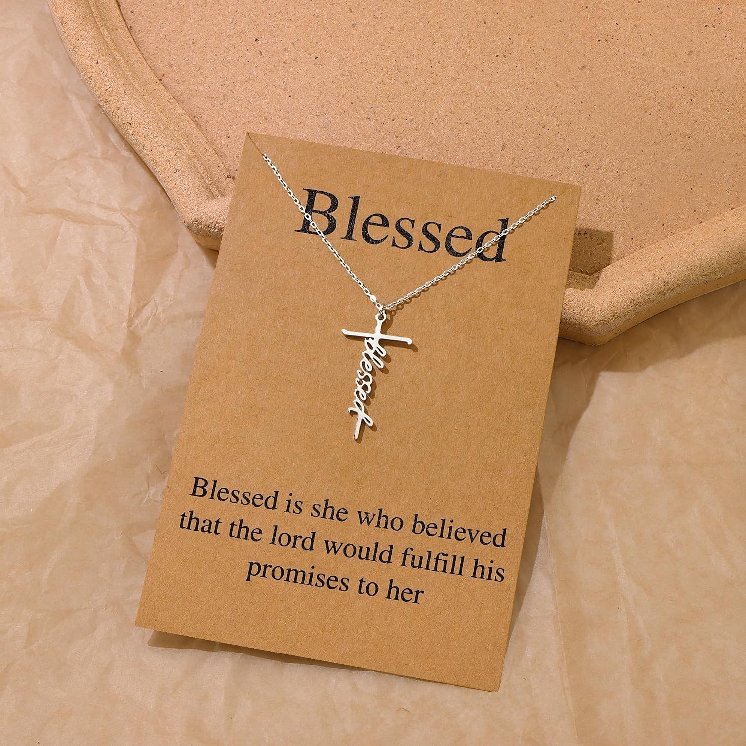 Stainless Steel Faith Cross Pendant Necklace for Women – 18-Inch Gift of Belief