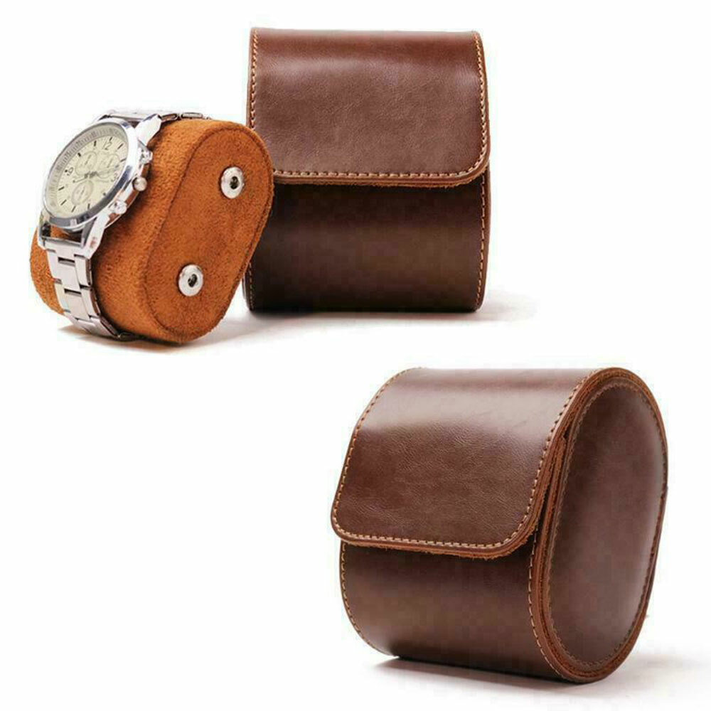 Single# Watch Roll Travel Case Leather Watch Storage Organizer Wristwatches Box