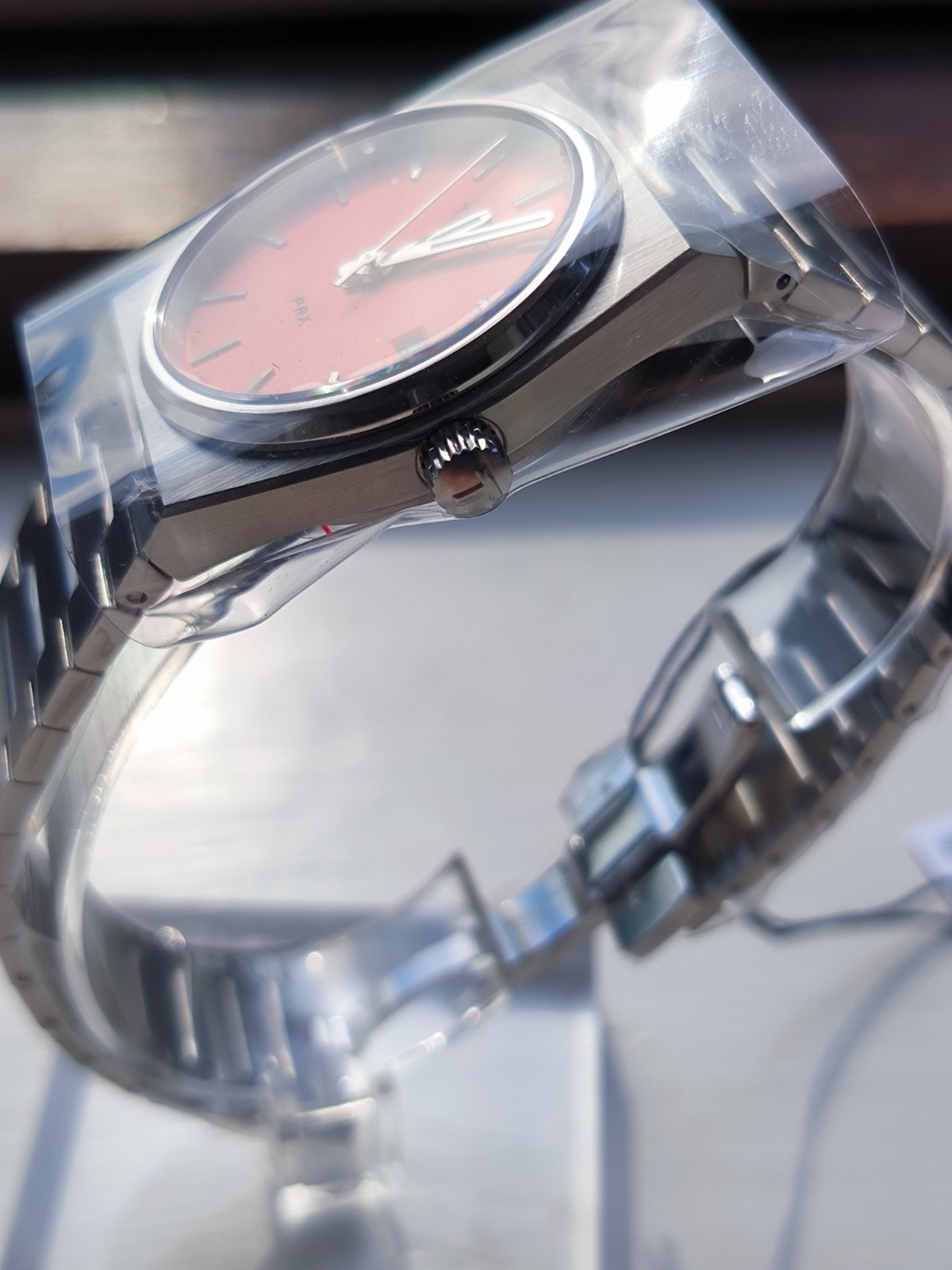 Tissot PRX, amazing and rare 35mm pink dial. Brand new and unworn. Perfect gift.