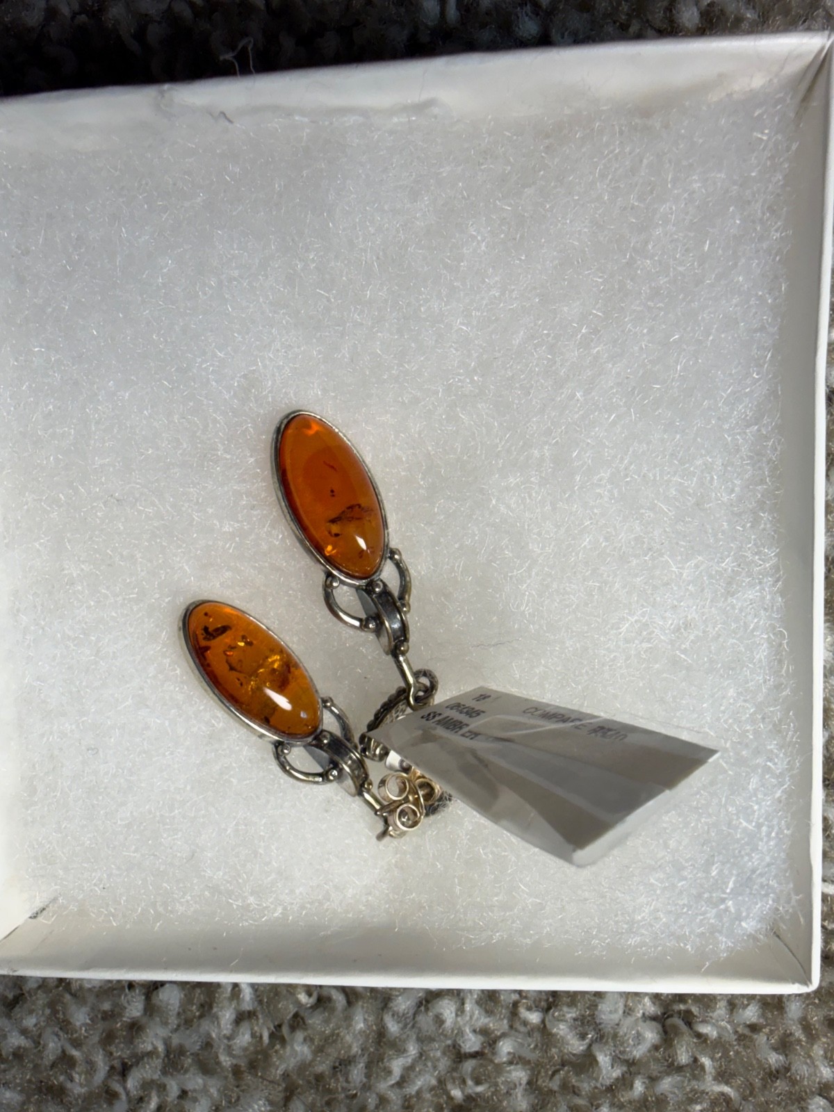 Baltic Amber drop earrings 1.5 inches long