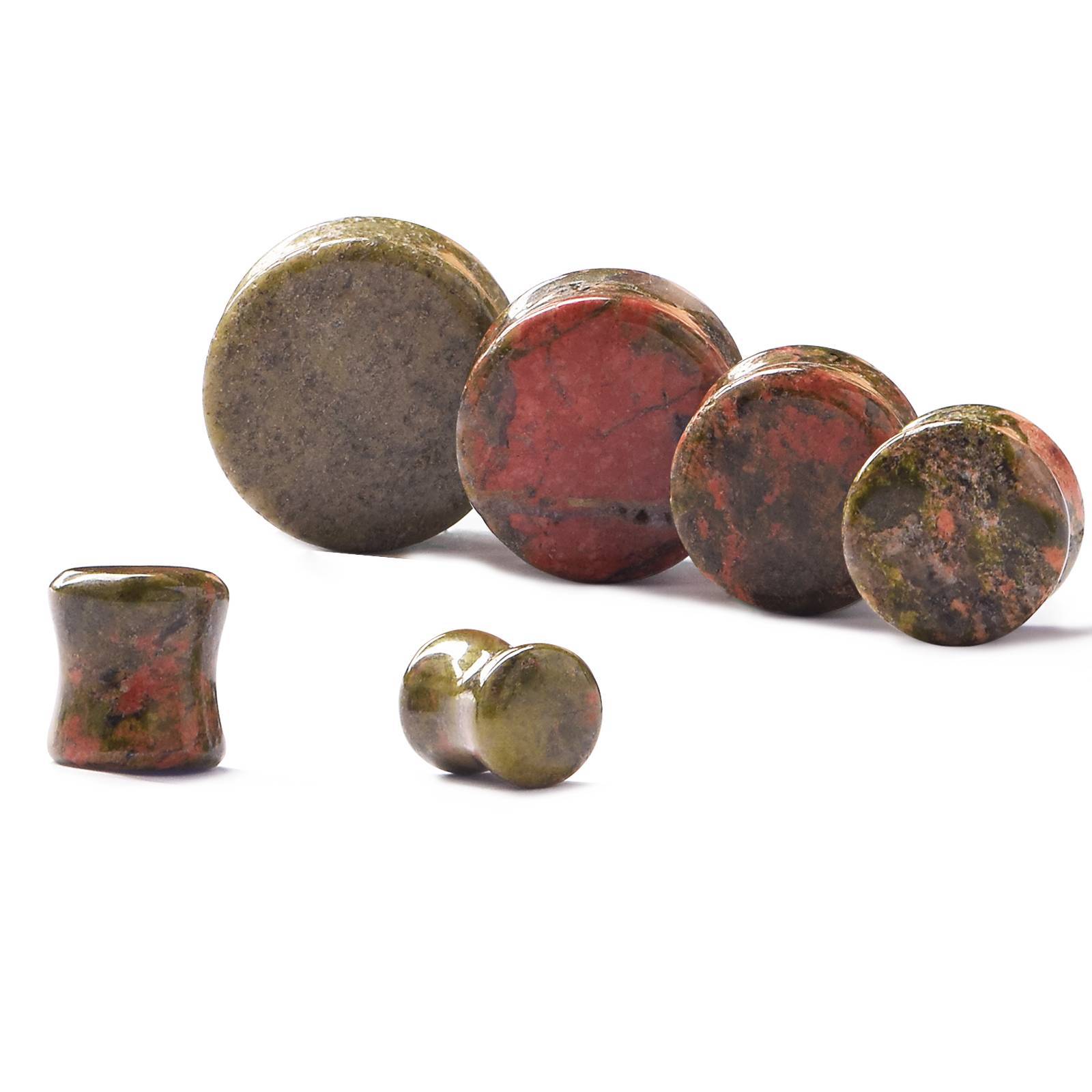 LOT 15 PAIR Organic Stone Ear Flesh Tunnel Plugs Saddle Double Flare Ear Gauges