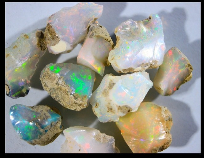 Cut Grade Opal Rough Lot AAA Grade 10 Pieces Large Size Ethiopian Welo Opal Raw