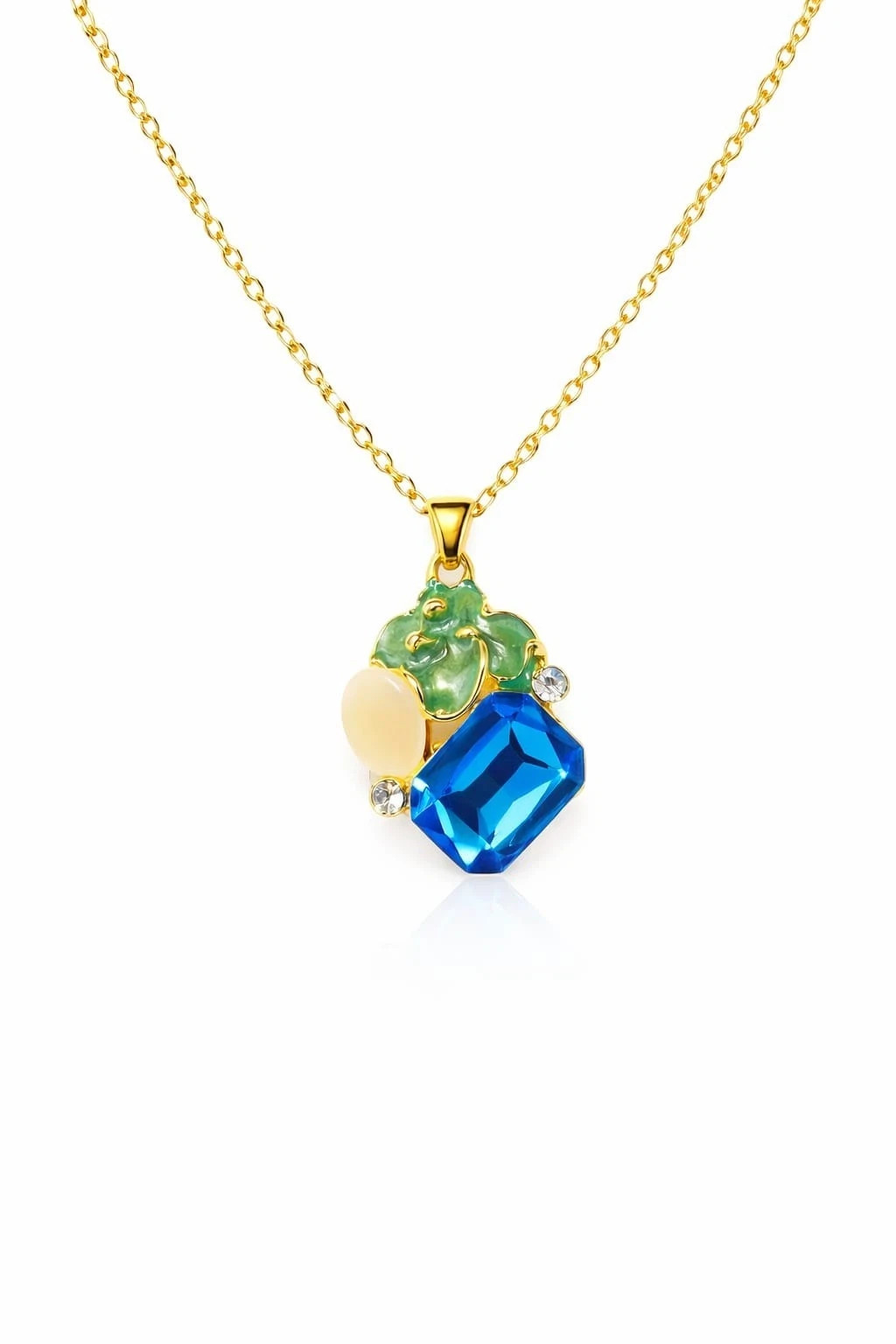 6.5″ Glamorous Fancy Cut Gold Plated Necklace Set Fashion Jewelry All Occasion