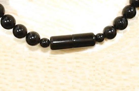 6-12MM GRADUATED ONE-STRAND ROUND GENUINE BLACK CORAL BALL BEAD NECKLACE 25″ #1