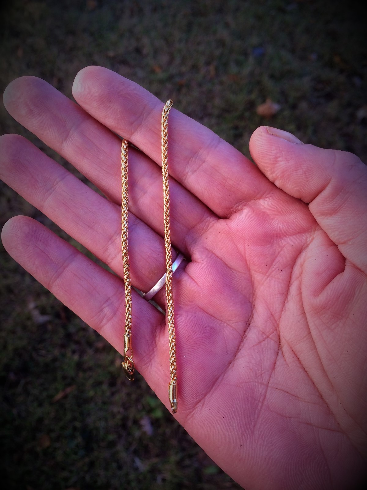Man’s 18K Gold Layered 3mm Popcorn bracelet 8 1/4 LY08