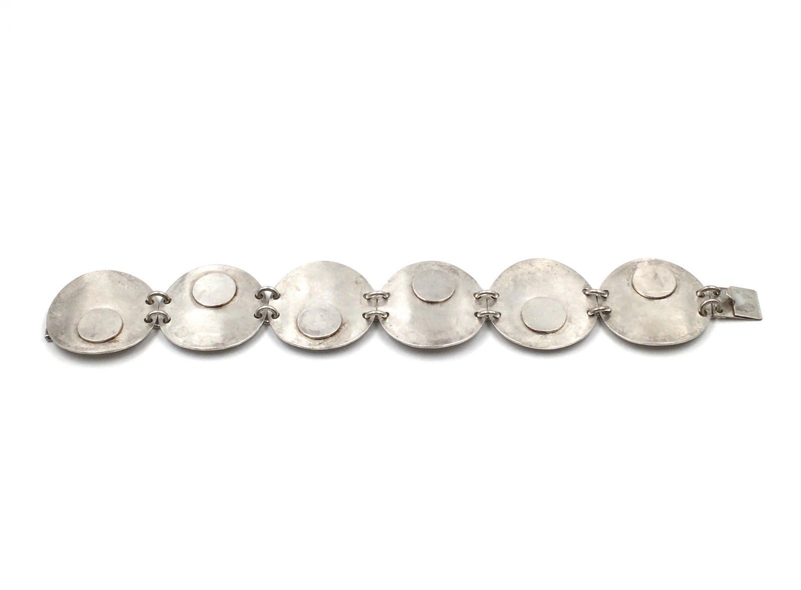 925 Silver Bracelet Designer Jewellery Solid 58g Modernist Space Age Unknown GJ?