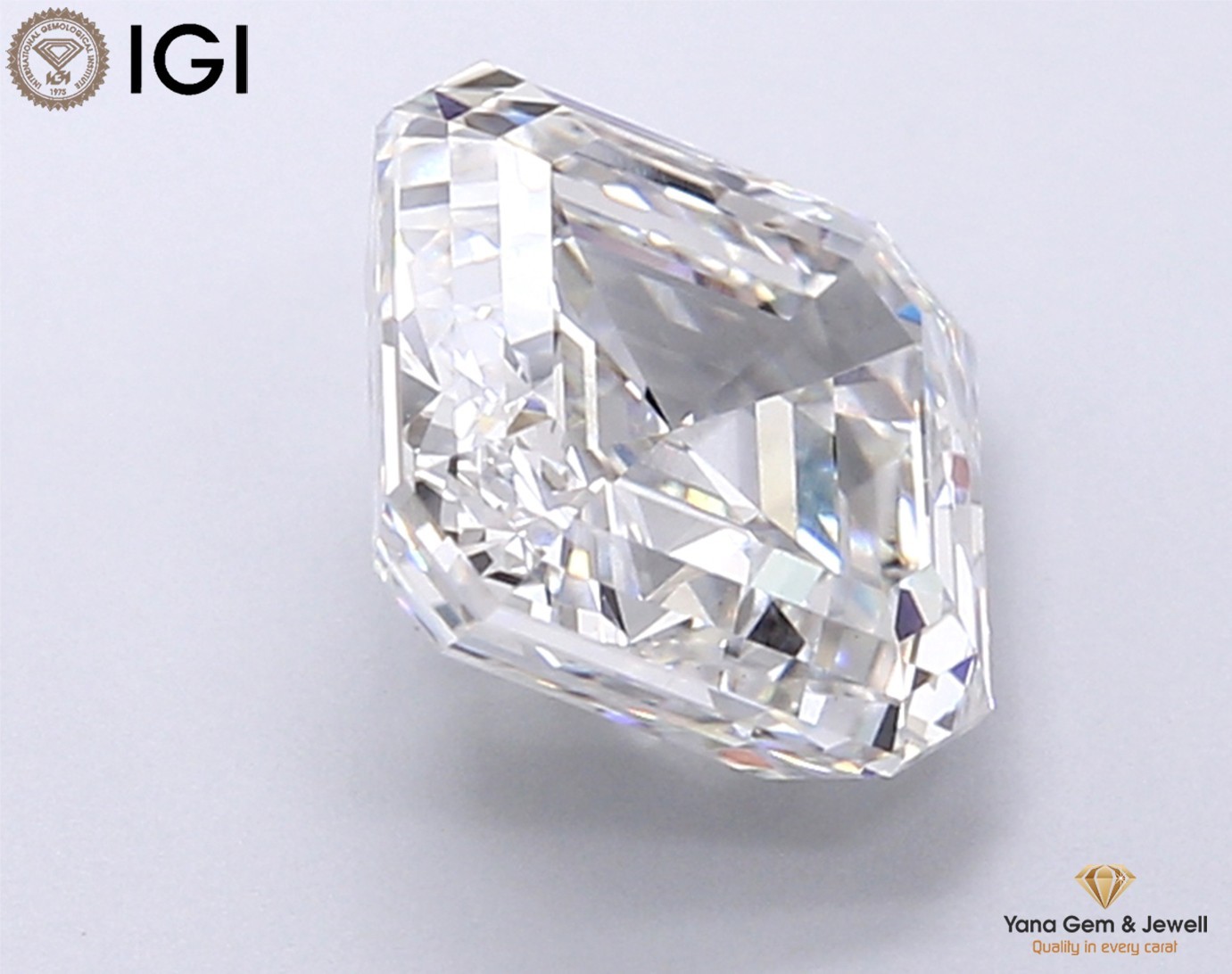 CVD Lab Grown Diamond VS1 Clarity F Color Asscher Cut 1.50 Carat IGI Certificate