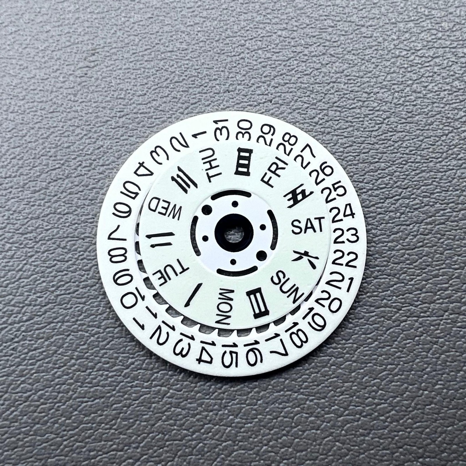Green Lume White Date Disk Wheel Week Wheel for Seiko Movement NH36 Date@3.8