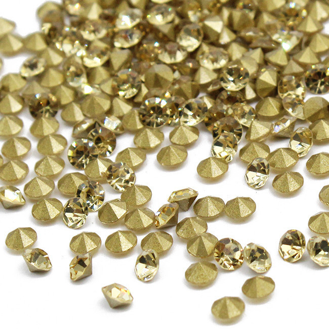 10 Bag Faceted Glass Pointed Rhinestone Findings Back Plated 1.9~2mm 1440pcs/Bag