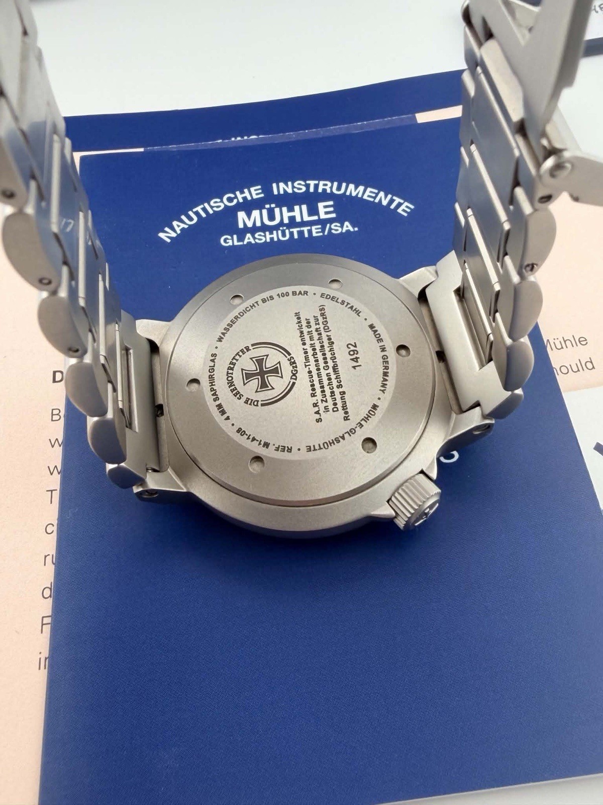 Muhle Glashutte Rescue Timer SAR M1-41-03-MB Men’s Watch Black Round Dial Auth