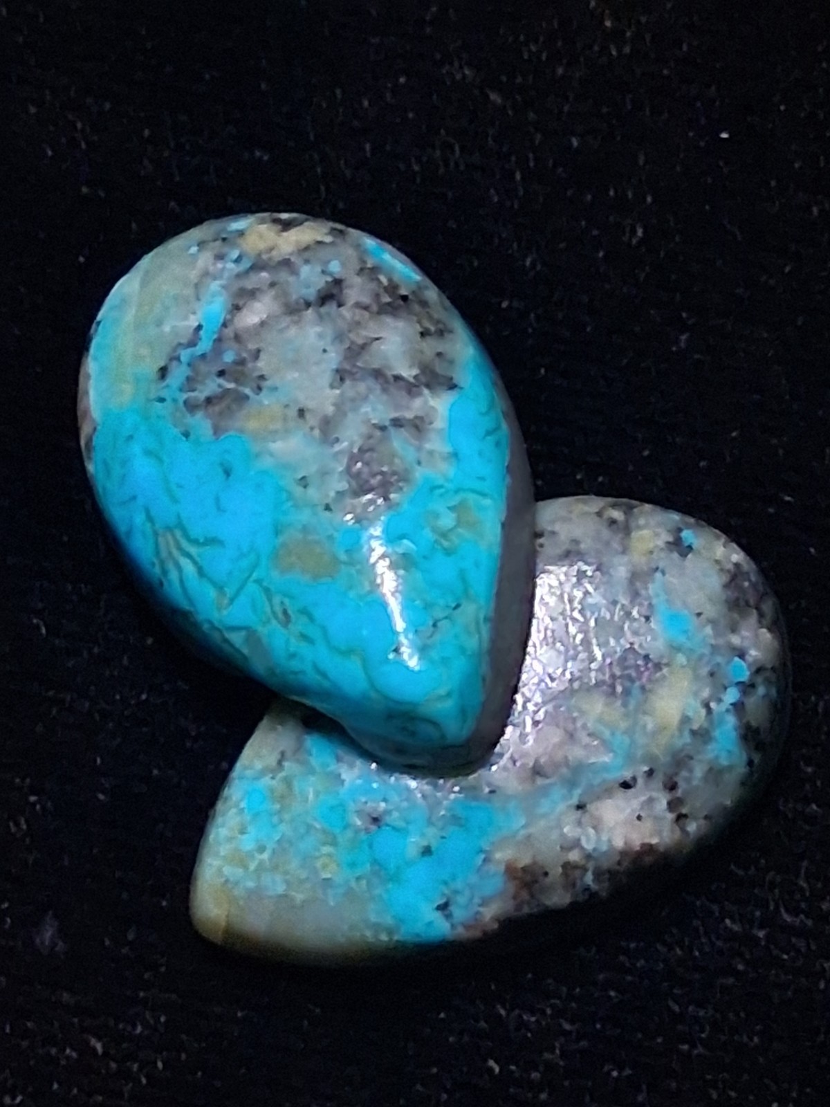Beautiful Kingman Turquoise Cabochon Pair 40 Carats (Perfect For Earrings)