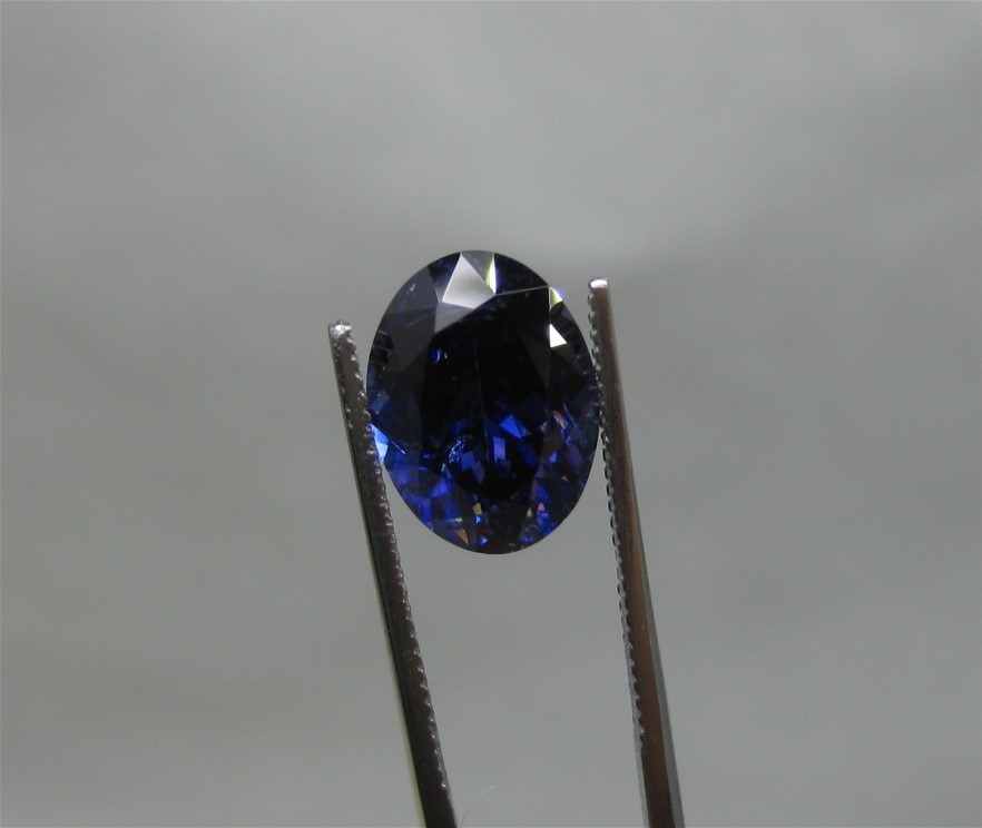 Large Rare Faceted Benitoite, 3.07 carats, with G.I.A. Lab Report