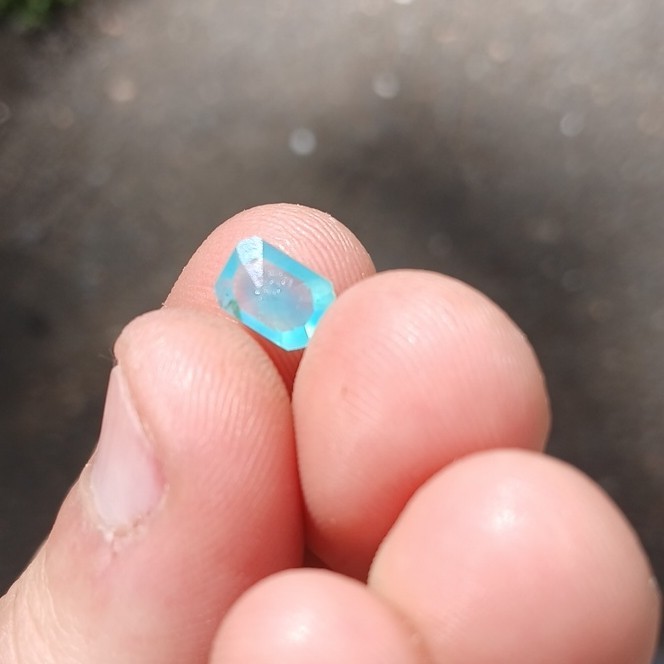 Rectangular Cut Blue Gem Silica 0.95ct Gemstone USA(READ DESCRIPTION)