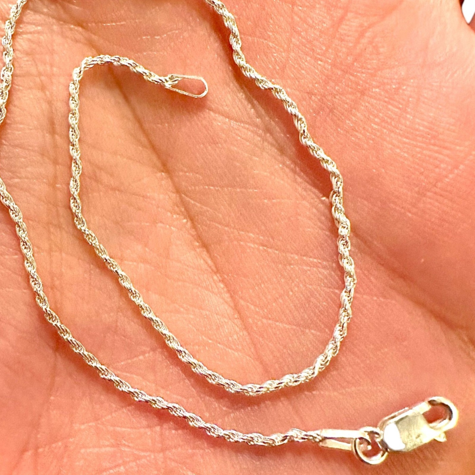 Sterling Silver Anklet 925 Rope Chain 1mm Dainty Ankle Bracelet 9 10 Inch