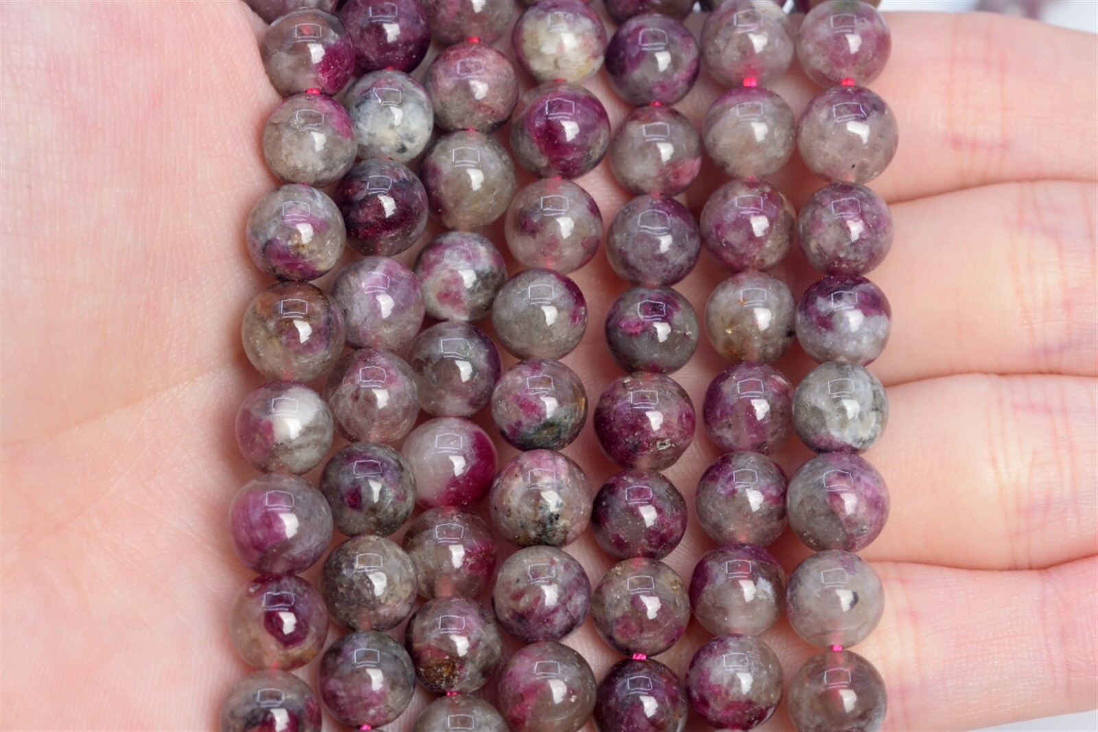 7MM Genuine Natural Tourmaline Semi Transparent Beads Grade A+ Round Loose Beads