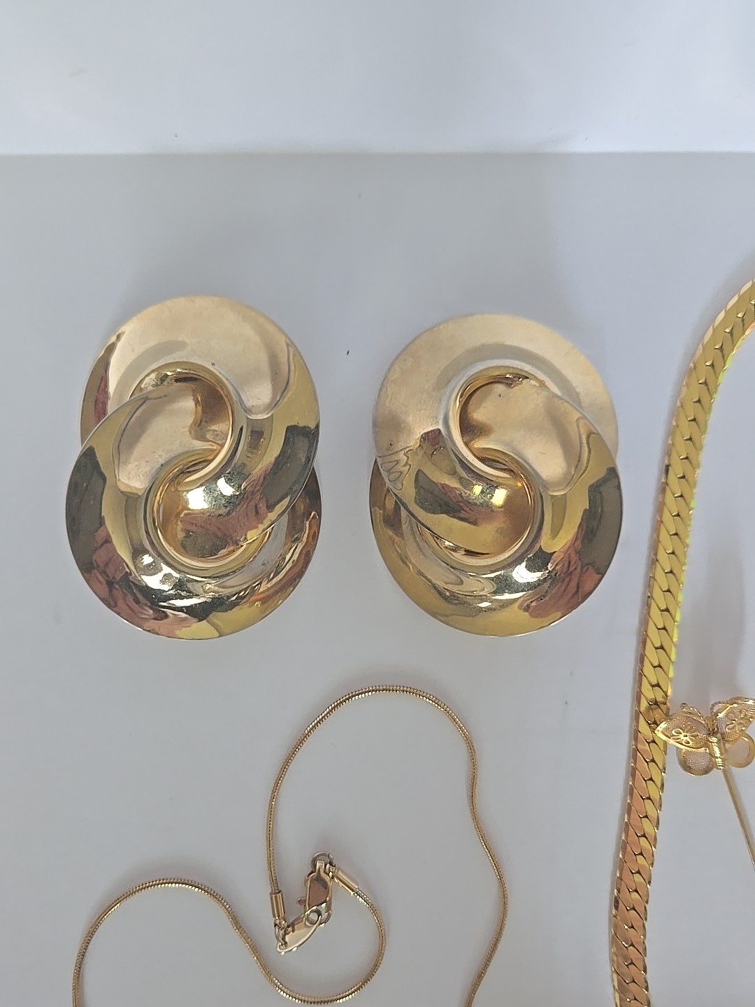 Vtg & Modern Goldtone & Other Jewelry Lot Earrings Necklaces