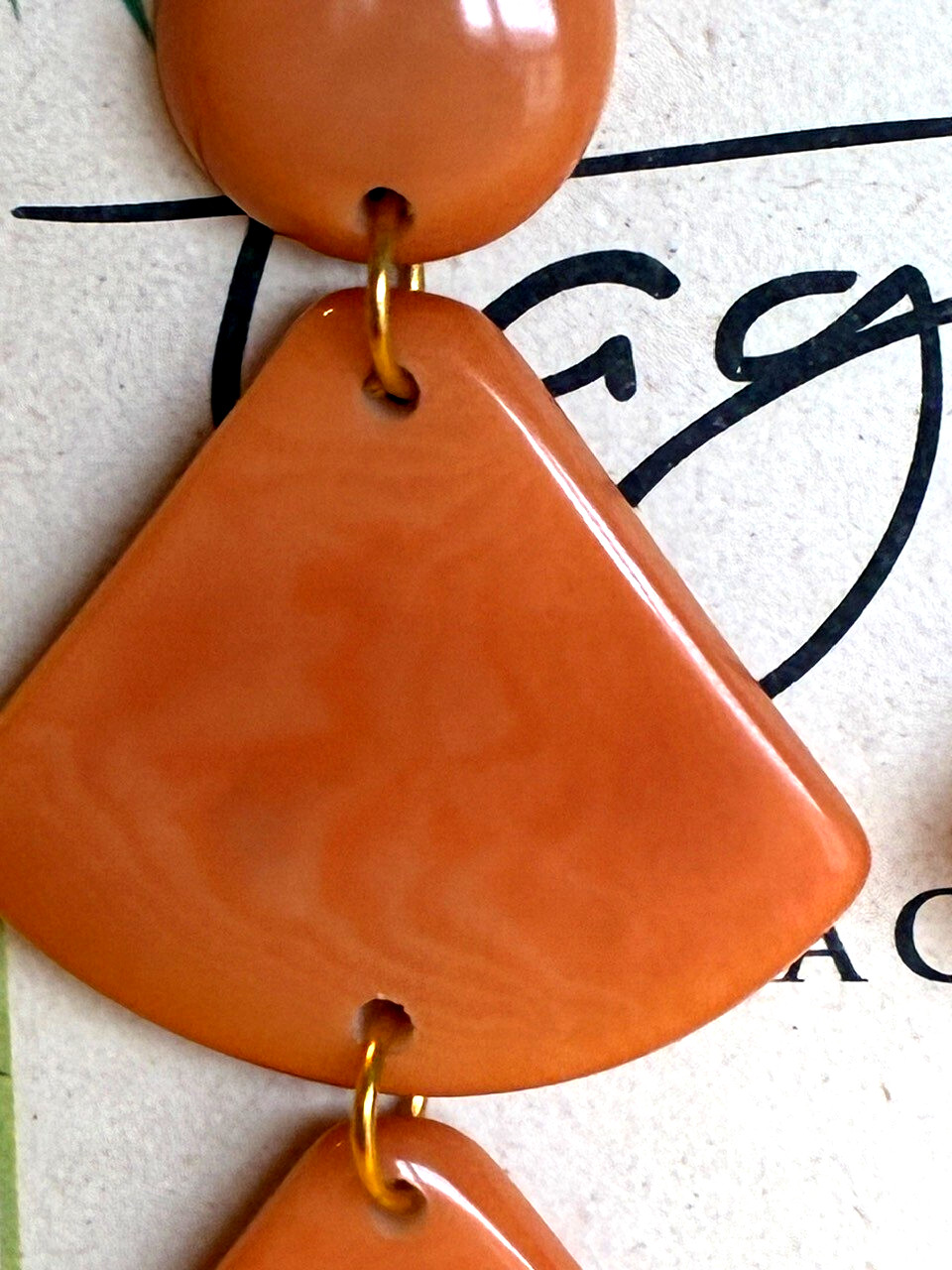 Tagua Nut Drop Earrings, Handmade Ecuador “Maeve” TR-5