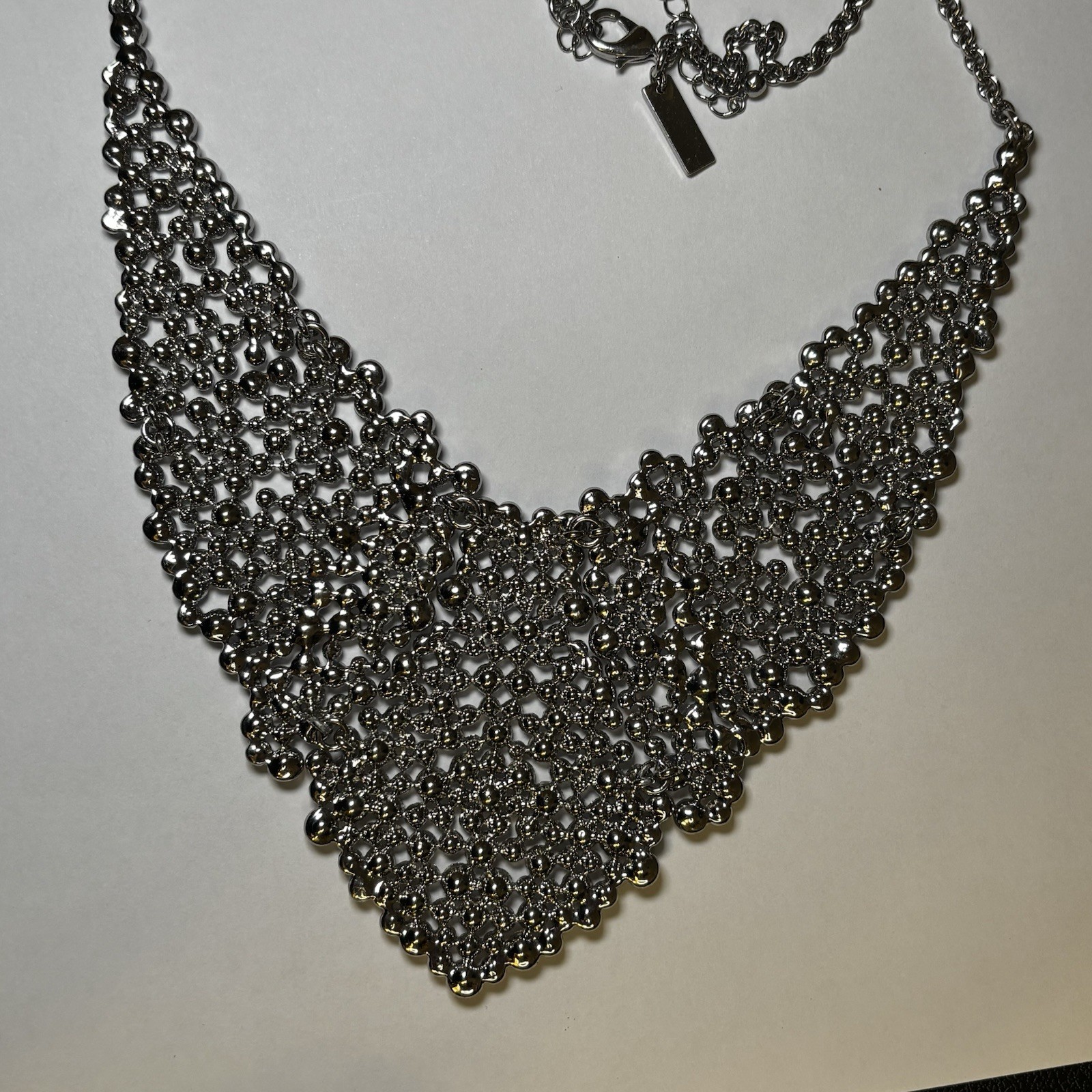 Inc Rhinestone Bib Statement Necklace Silver-tone Jewelry International Concepts